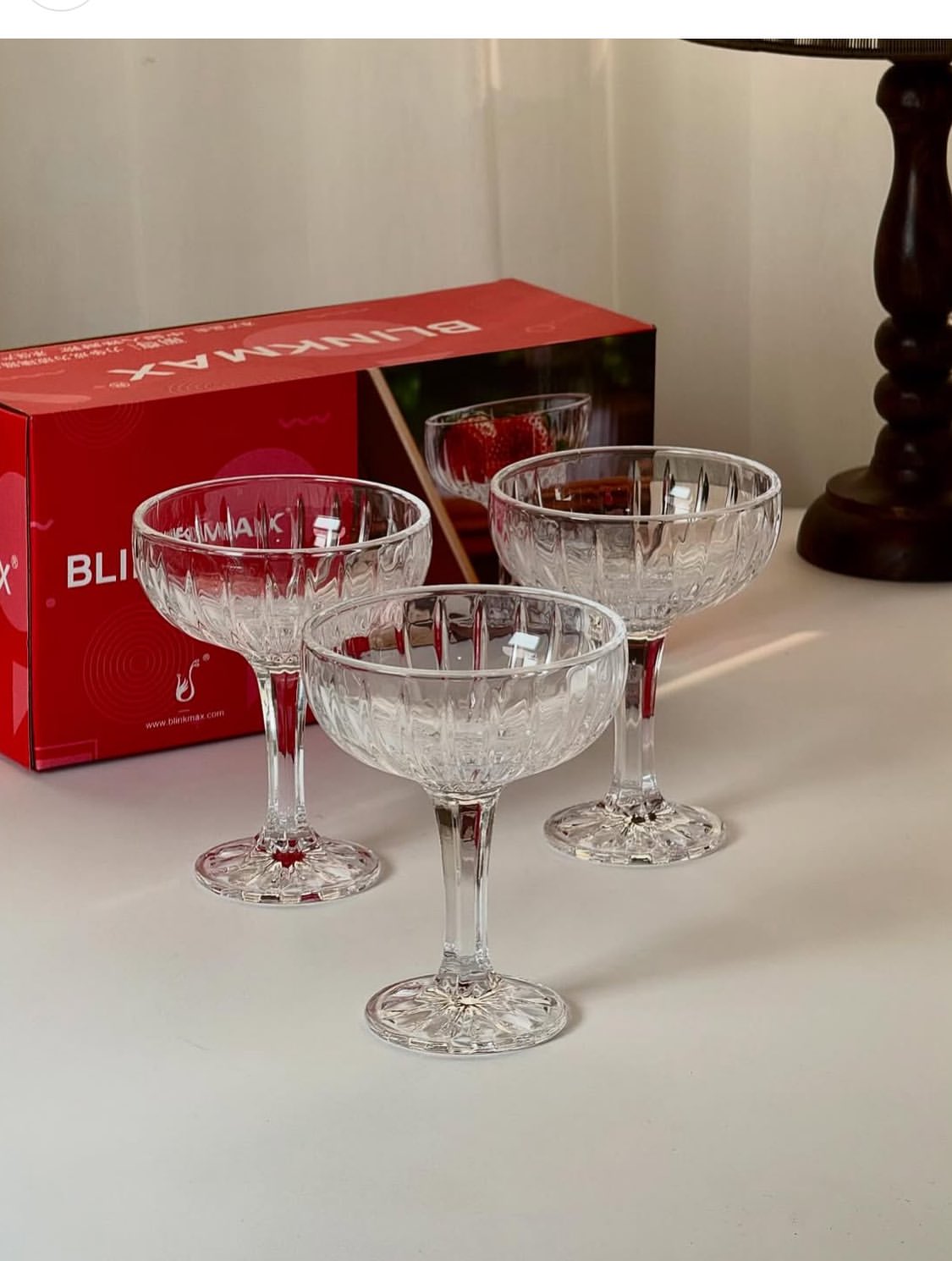 بستنی خوری پایه دار برند بلینک مکس ۳عددی ۲۳۵میل